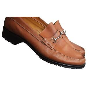 Vintage 80s 90s Cole Haan Brown Leather Horsebit Loafer Men 9.5B Brazil Lug